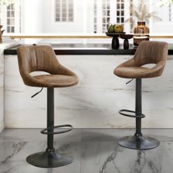 Set Of 2 Bar Stools - Adjustable Height