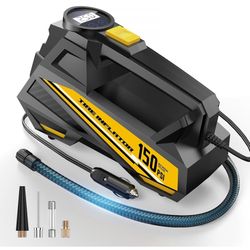 Tire Inflator Portable Air Compressor Tire Air Pump for Car Tires,12V DC, 150PSI with Digital Gauge & Emergency LED Light for Cars,Motorcycles,Bikes,B