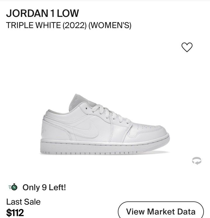 Jordan 1 ( Triple White ) 10.5w