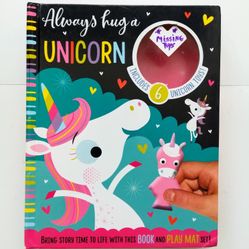 Always Hug A Unicorn Board Book W/Large Size Play Mat Poster