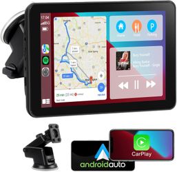Wireless Apple CarPlay Android Auto Screen for Car 7 Inch HD Touch Screen Stereo Bluetooth Portable GPS Navigation Mirror Link Airplay/Siri/AUX/Androi