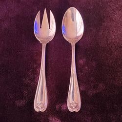 Tiffany &Co Sterling Silver Salad Serving Set Hairloom.