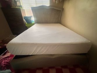 Gray bed  queen size head board lights up