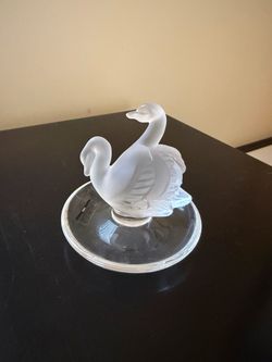 Lalique vintage swan ring dish