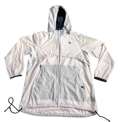 Burton Durable Goods Windbreaker Jacket Packable Size XL Off White Full Zip