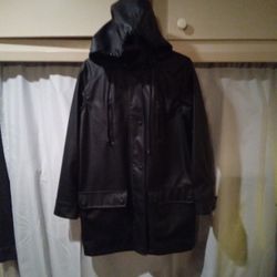 Women Black Raincoat Size XS