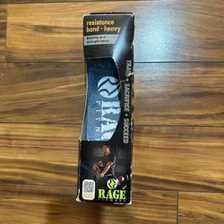 Rage Fitness 100 Lbs Heavy Duty Resistance Training Stretching Band - Blue - New In Box