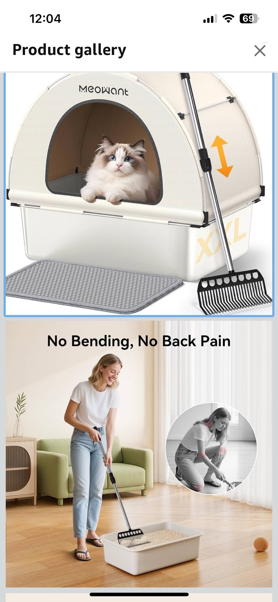 Meowant Stainless Steel Cat Litter Box, 2025 New Upgraded Extra Large Metal Litter Box with High Sided Oxford Fabric Cover & Extendable Scoop, Leakpro