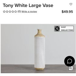 Tony White Large Vase