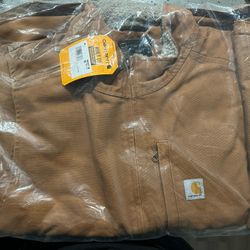 NEW Mens XL Carhartt Loose Fit Washed Duck Sherpa-Lined Mock-Neck Vest