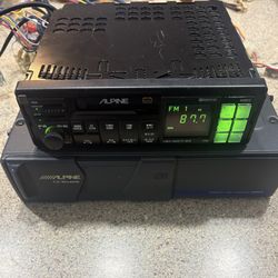 Alpine 7390 Tuner/Cassette Deck With Original Disc Shuttle Old school