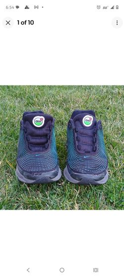 Nike Air Max Dn FB8987-010 Unisex Kids 3.5Y Black/Green Mesh Sneakers