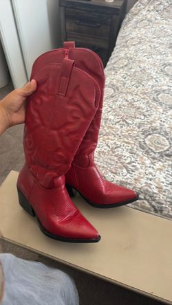 Red Knee-High Cowboy Boots