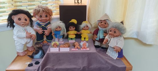 Thomas Dam Unique trolls, various sizes-17" & 14".