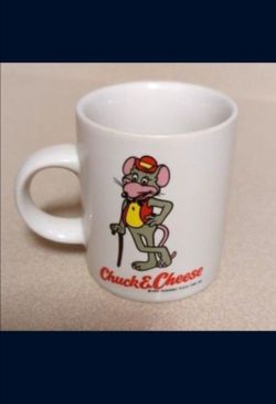 A Original Mini 3" Vintage 1980s Chuck E. Cheese (Pizza Time Theatre era) ceramic coffee mug