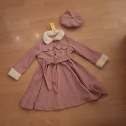 NWT Pink darling 2t/3t dress and matching hat 'beret' style