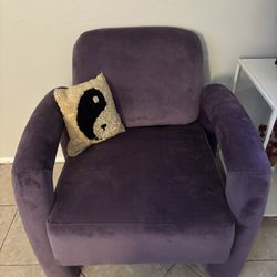 Purple Velvet Accent Chair