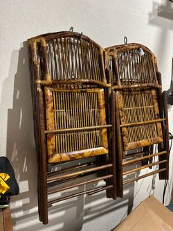 4 bamboo folding chairs