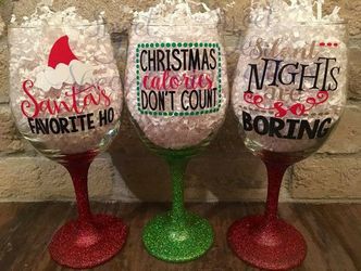 Christmas Wine Glass