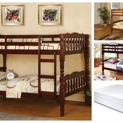 Twin/ Twin Wood Bunk Beds 