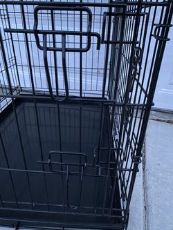 LARGE DOG KENNEL WITH CRATE PAN, THREE DOORS!  Thumbnail