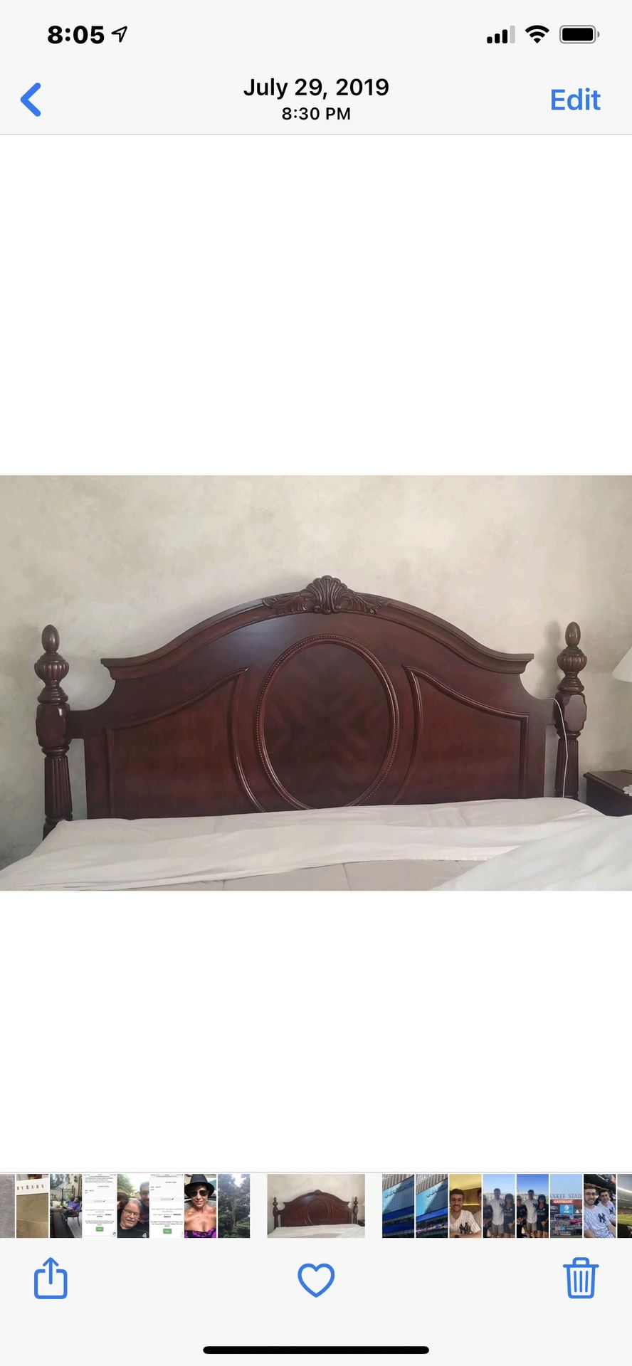 King size solid cherry headboard