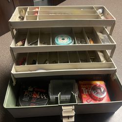 Large fishing box with tackle