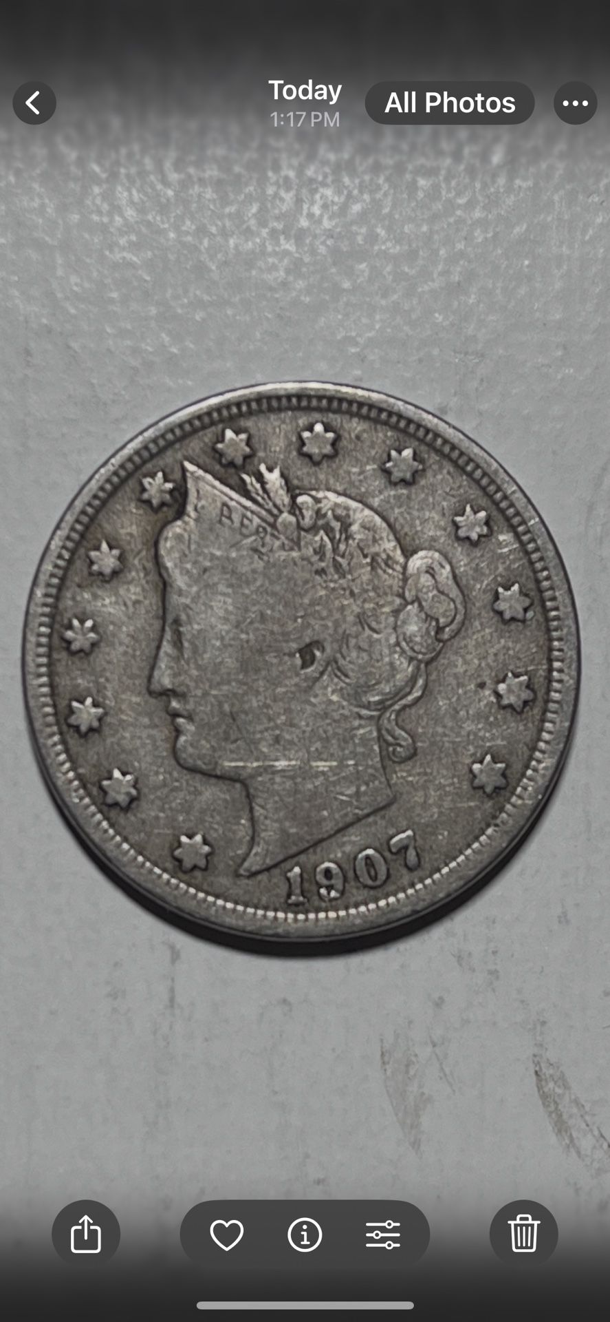 1907 V Nickel