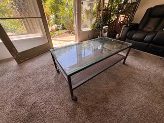 Rustic post modern coffee table