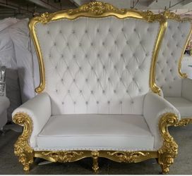 Large Gold Love Seat New