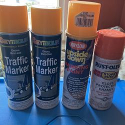 Spray Paint 3 yellow 1 orange $3.00 each