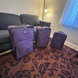 Protocol Three Piece Luggage Set - Purple