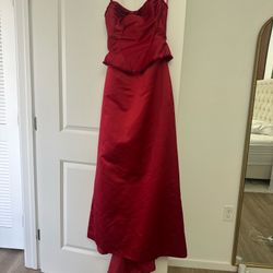 Bella Formal By Venus Size 8 Red Formal Gown Beaded Bridesmaid Dress