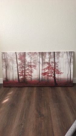 57.5 in x 28.5 in Autumn Forest Canvas Wall Art