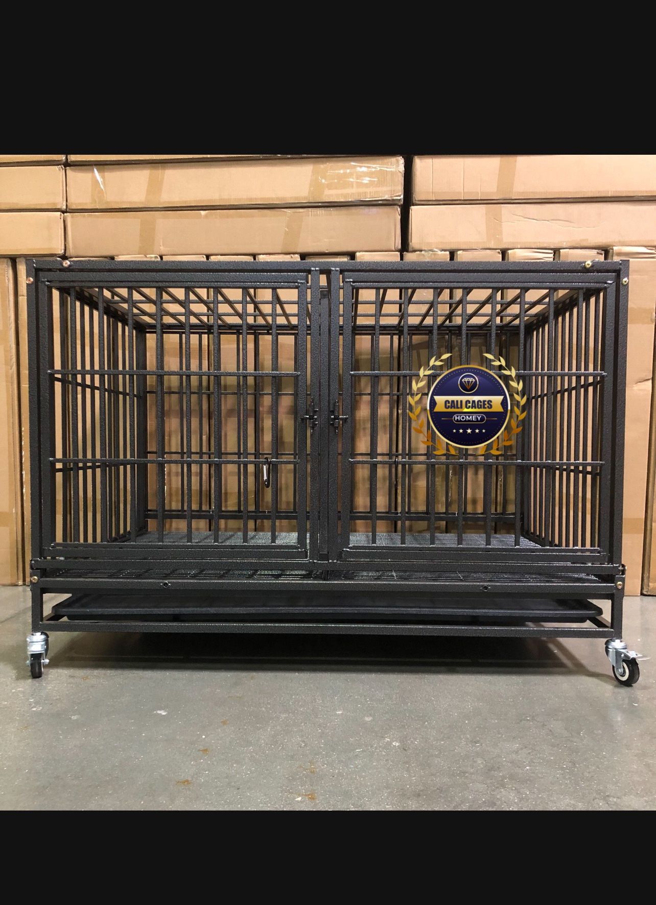 Dog Cage Kennel Size 43 Tube Bar With Divider And Trays New In box π¦