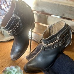 Idyllwind by Miranda Lambert Leather Fringe Harness Ankle Boots – Women’s 8.5 