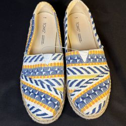 TOMS Alpargata Striped Espadrilles - Casual Comfort Shoes W9
