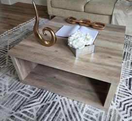 Square bleached coffee table