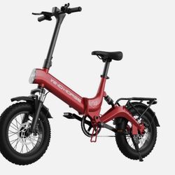 Windhorse W1 Red Folding Electric Bike | 20 MPH | Fat Tires | Long Range | Perfect City Cruiser 