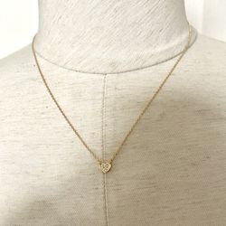Dainty Rhinestone Heart Pendant Necklace 