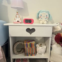 Vintage End Table with Heart Detail