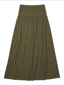 Popana olive green fold over waistband maxi skirt, L. EUC.