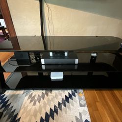 Glass And Metal Tv Stand 