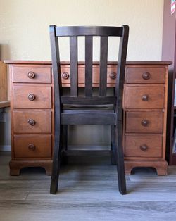 Vintage wooden children’s school desk