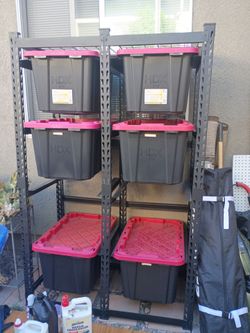 Garage Metal Tote Storage System (HDX 27G Storage Totes with Lids – Set of 6)
