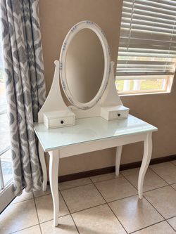 Vanity mirror and desk girls room led lights