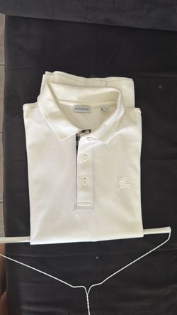 White Burberry polo shirt large
