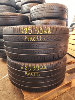 285 35R 22 PIRELLI SCORPION ZERO TIRE 2853522 USED TIRES (PAIR) MOUNT BALANCE INCLUDED