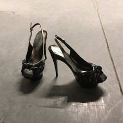 Bebe Black and Silver Heels size9