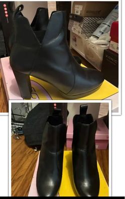 Black leather ankle boots